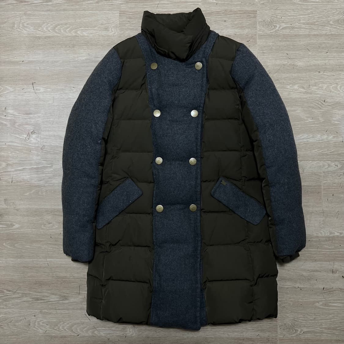 빈폴 바이크리페어샵 여성 덕다운 배색 롱패딩 점퍼 [브라운]  S/90 상품이미지1