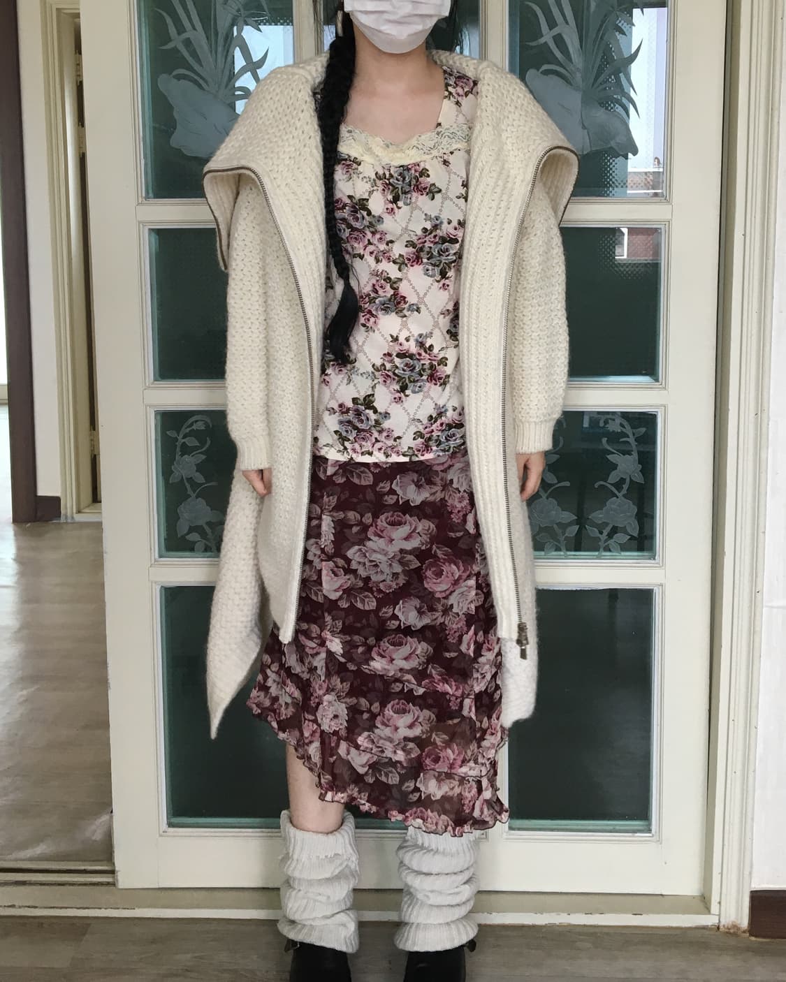 Heavy wool high neck unbalanced knit zip 상품이미지7