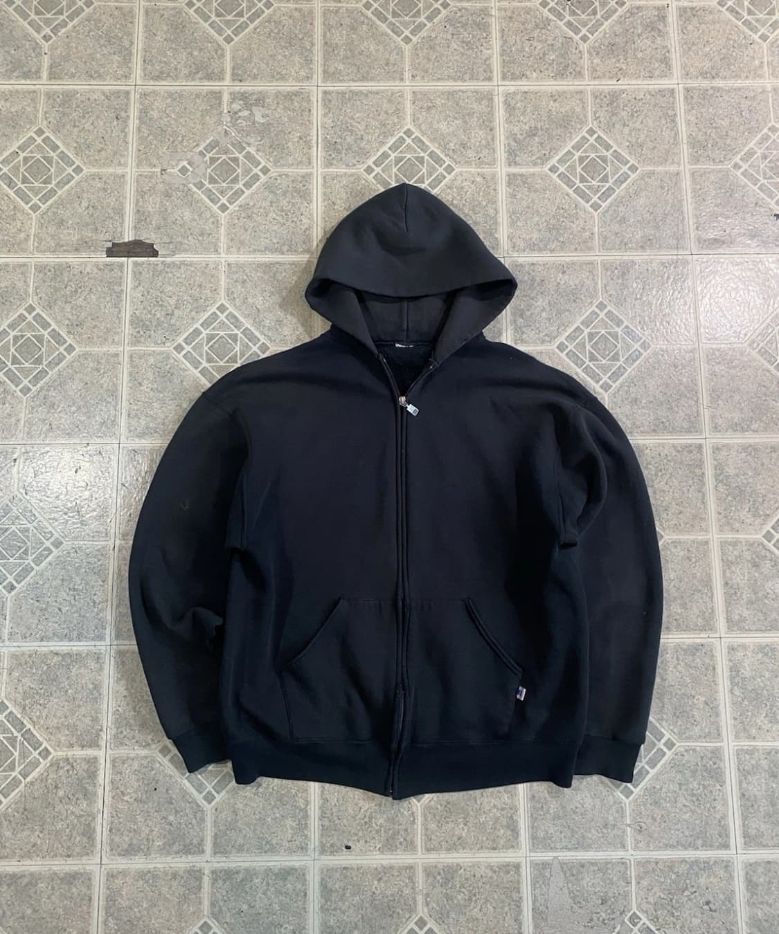 90s 러셀 후드집업 블랙 상품이미지1