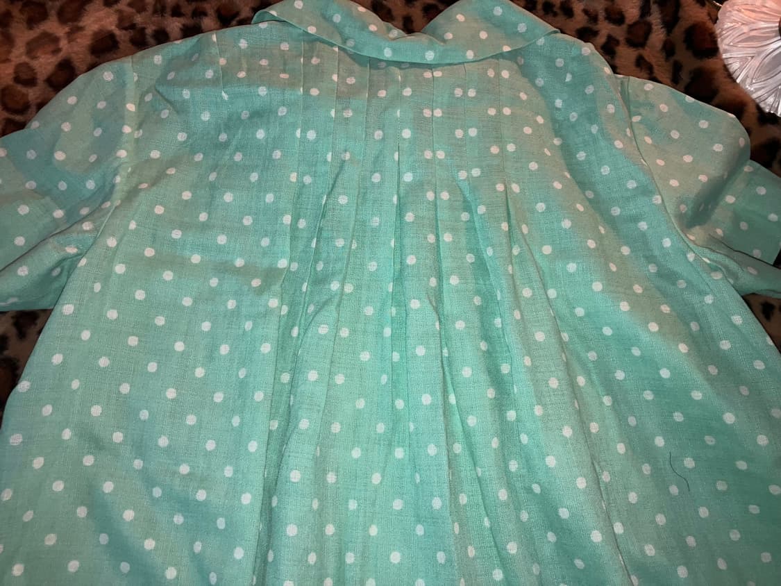 jpn 민트 도트 블라우스 상품이미지3