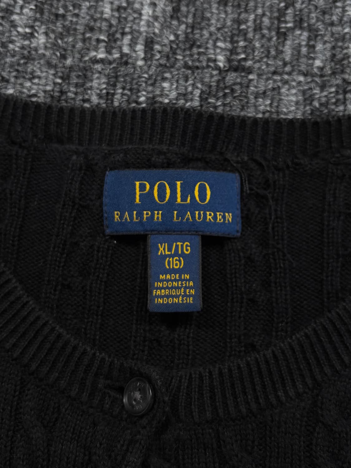 폴로 블랙 꽈배기 니트 가디건 상품이미지6