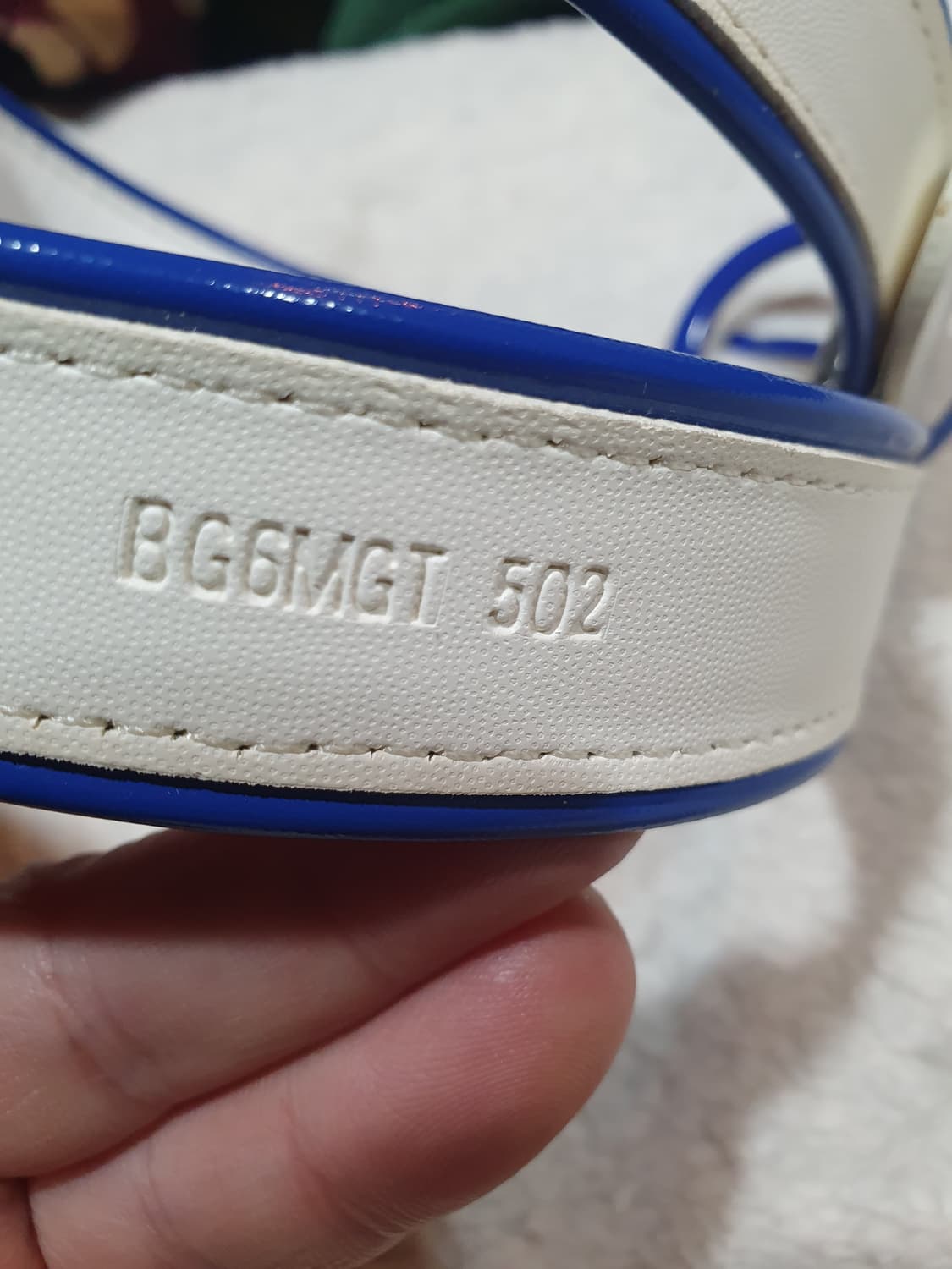 카스텔바작 화이트/블루 가죽 벨트 상품이미지3