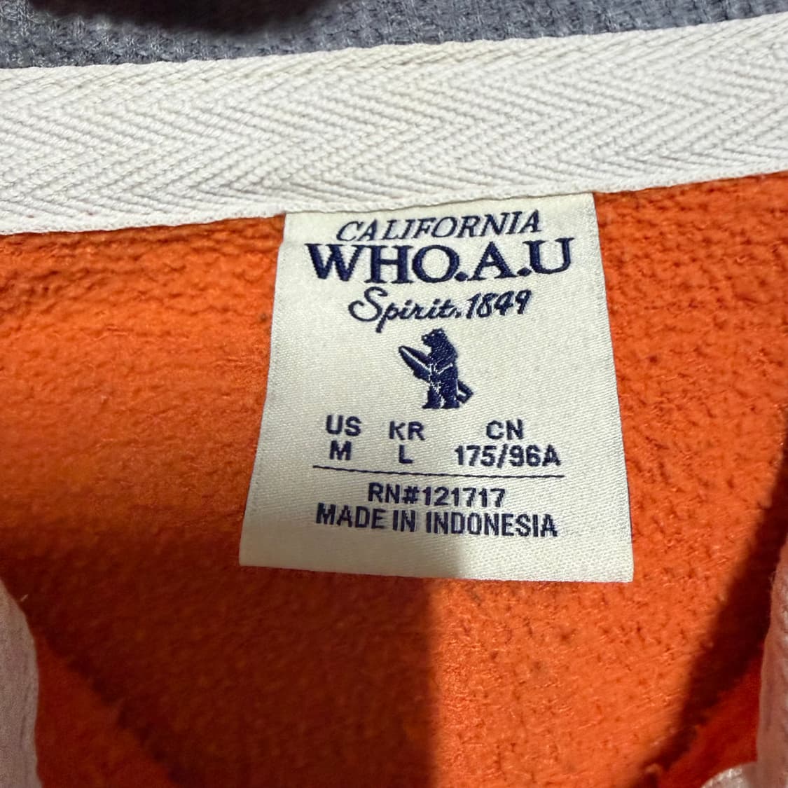 후아유 오렌지 후드집업 L 상품이미지3