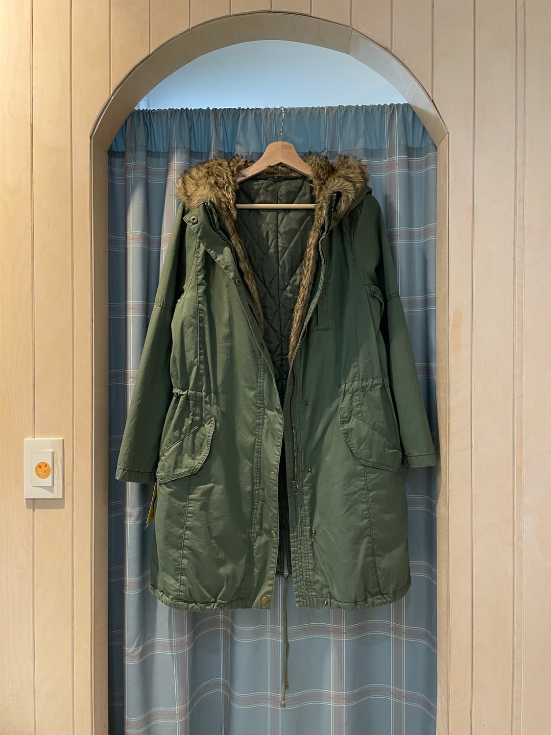 일본빈티지 우먼개파카 털탈부착(누빔) 상품이미지1