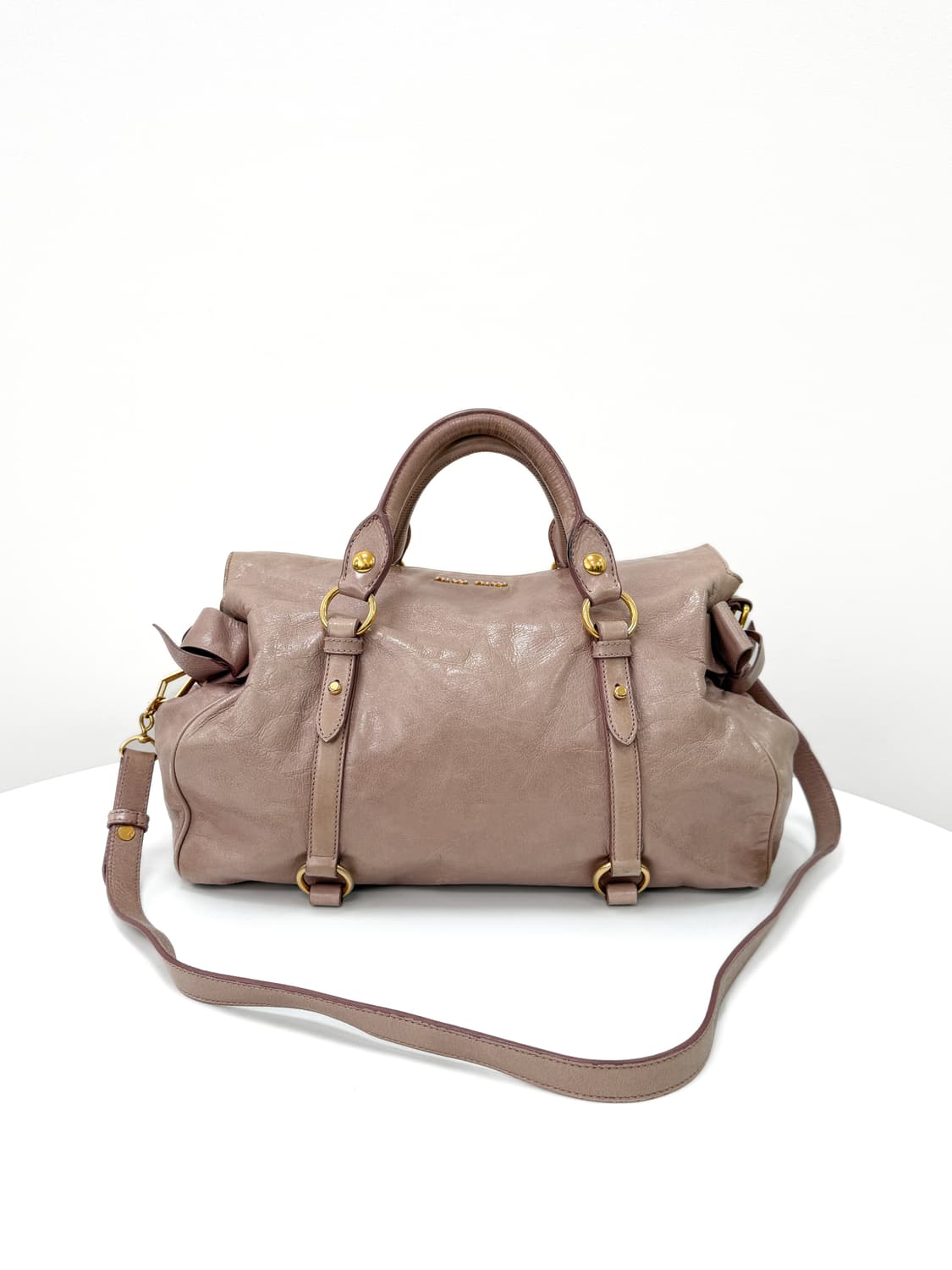 미우미우 비텔로 샤인 더스티 핑크 리본 2WAY 백 상품이미지3