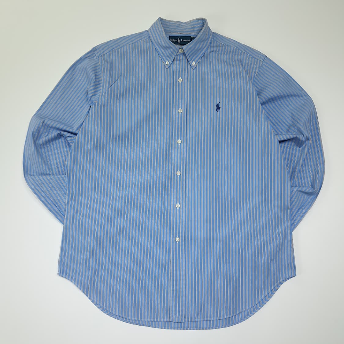 CL614 L 폴로 00s 코튼 뱅커스트라이프 블루 셔츠 남방 상품이미지1