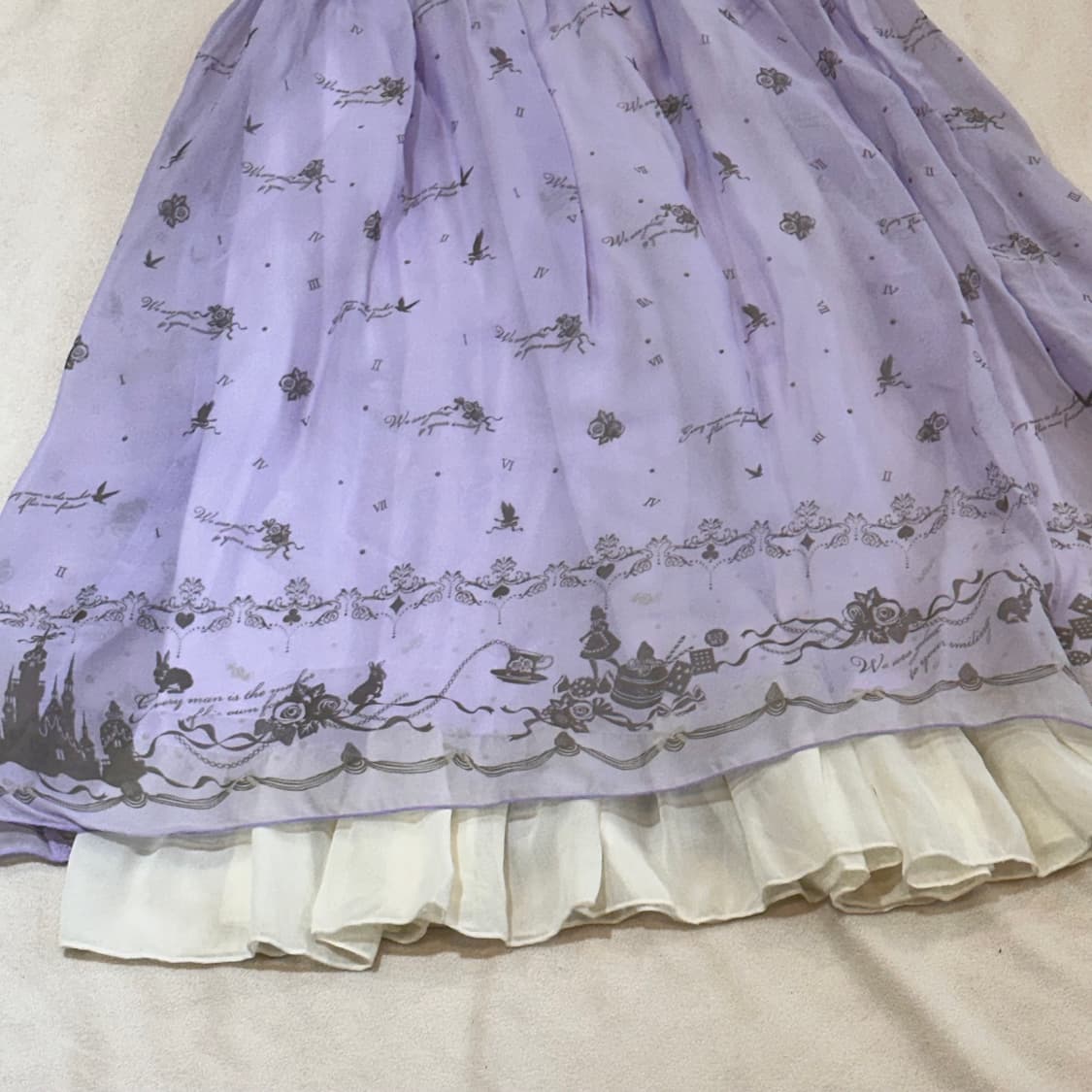 라벤더 뷔스티에 원피스 패턴 프릴 레이어드 상품이미지2