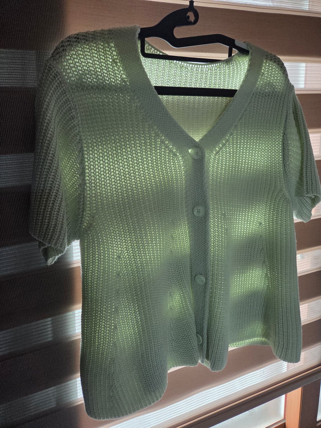 5천원 급처! 연두 반팔 니트 가디건 모리걸룩 청순 빈티지 상품이미지1