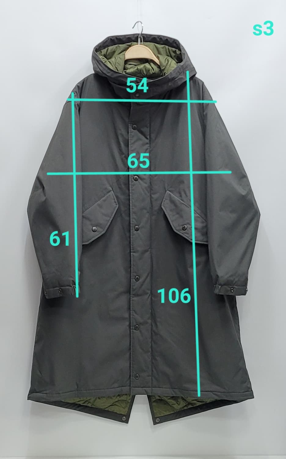 유니클로 ×엔지니어드가먼츠 후드 코트 / 남 L 카키
 상품이미지10