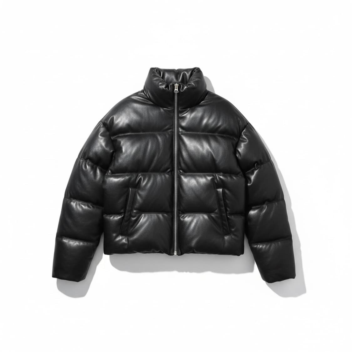 Agingccc 레더덕다운 패딩 M 블랙 상품이미지1
