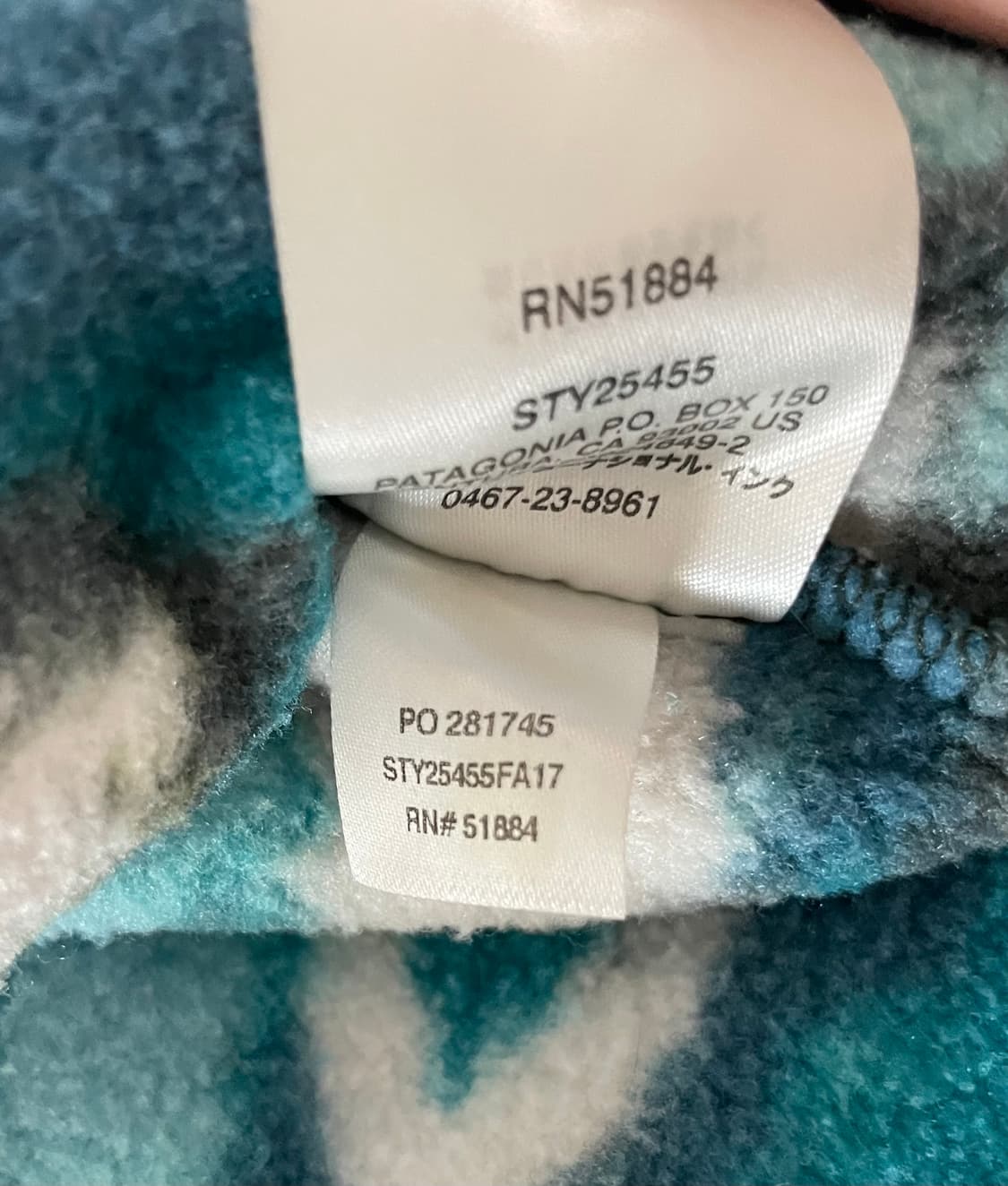 파타고니아 신칠라 블루 터콰이즈 패턴 여성 M 헤비웨이트 상품이미지6