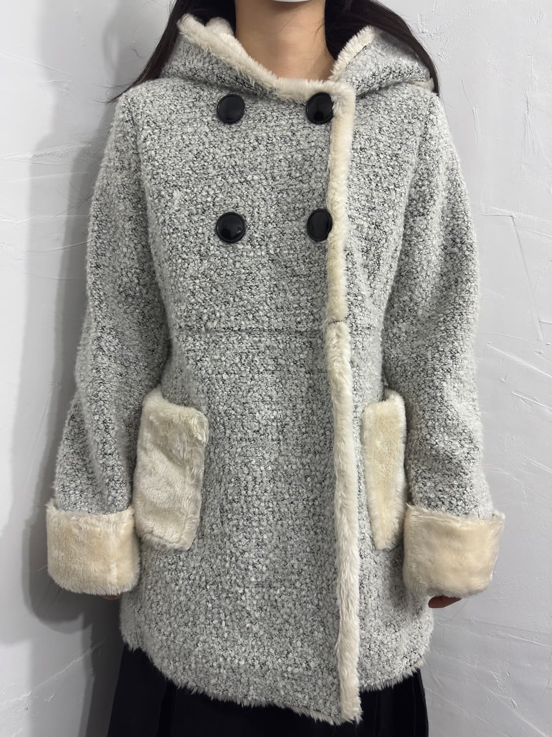 fairy shade fur detail hood coat 상품이미지1