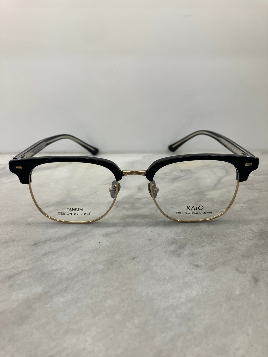 B31 카이오 KAIO 블랙 골드 웰링턴 하금테 안경(23g) 상품이미지6
