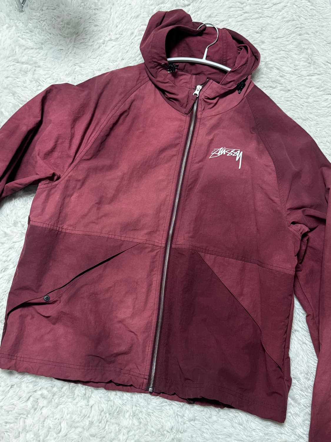 스투시 웨이브 다이 비치 쉘 자켓 마룬 상품이미지1
