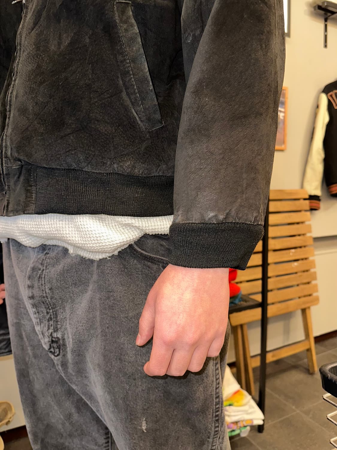 90’s Heavy pig-leather suede bomber 상품이미지7