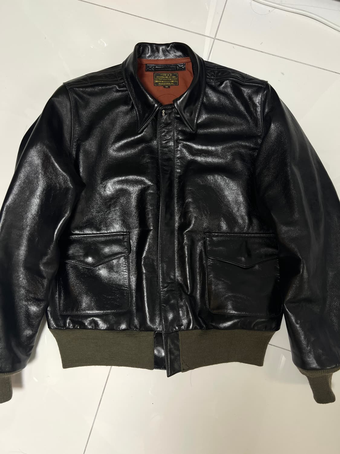 택포75) 아카펠라클로딩 A-2 말가죽 자켓 a2 홀스하이드 42 상품이미지1