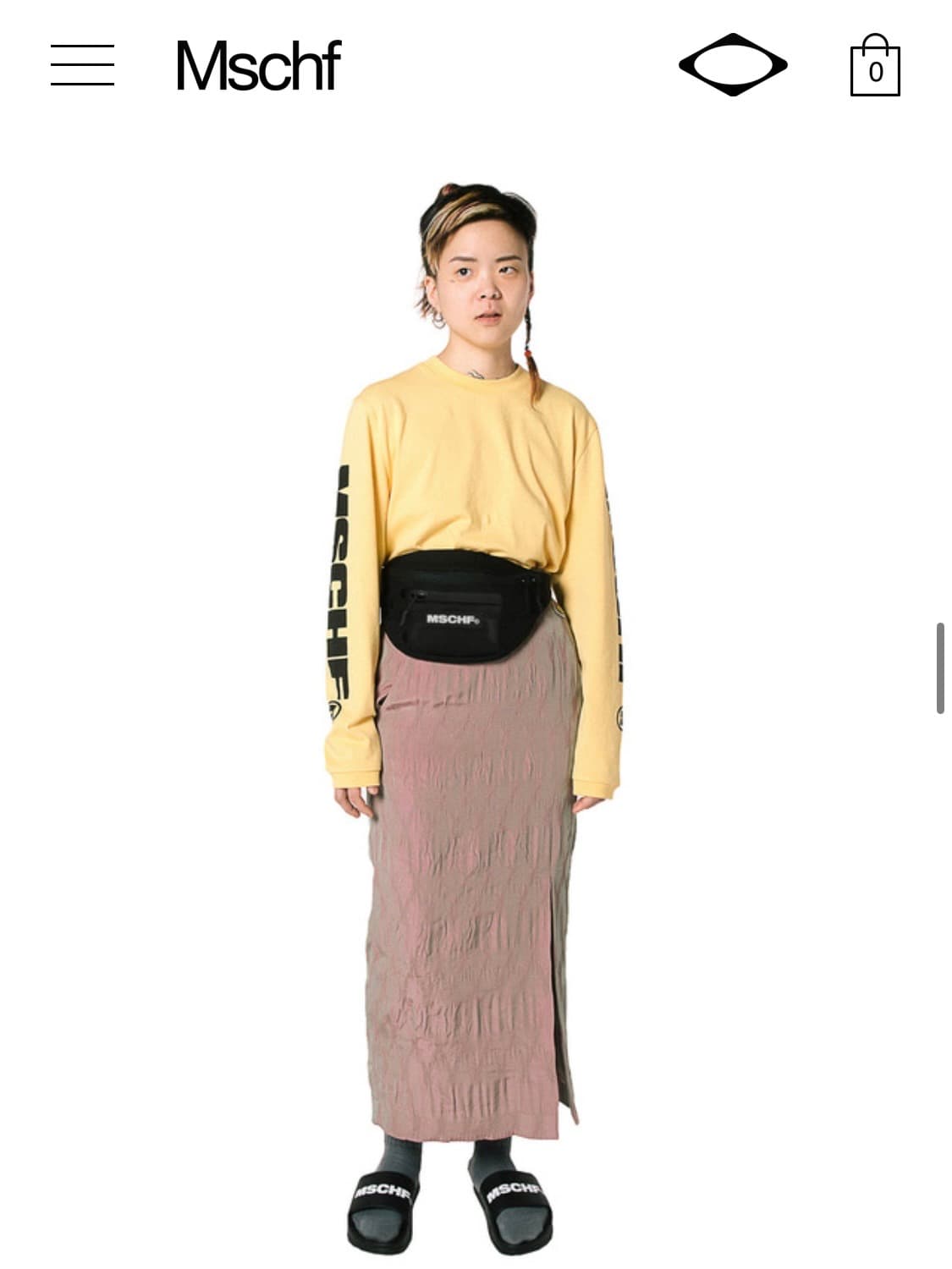 미스치프 20ss 롱슬리브 페일 옐로우 S 상품이미지1