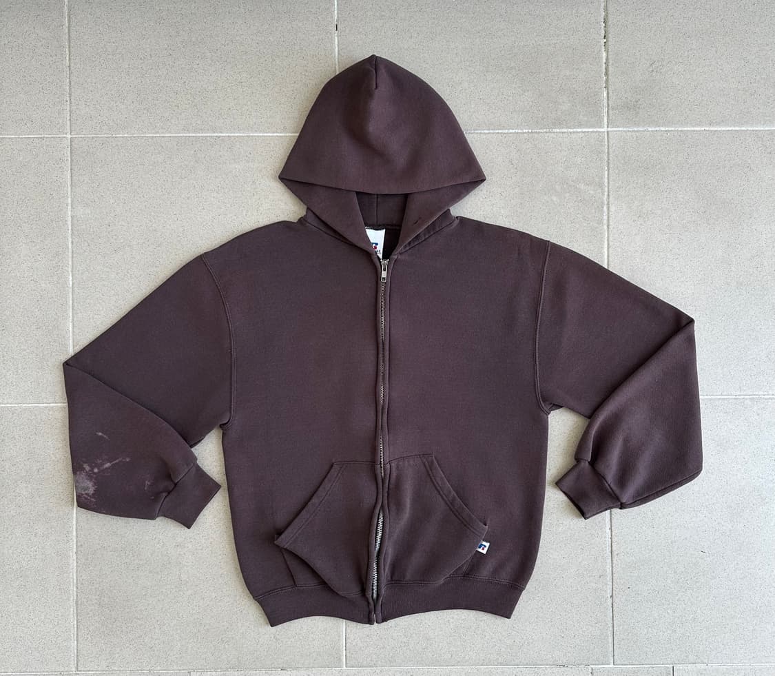 00s 빈티지 러셀 후드집업 브라운 S 상품이미지1