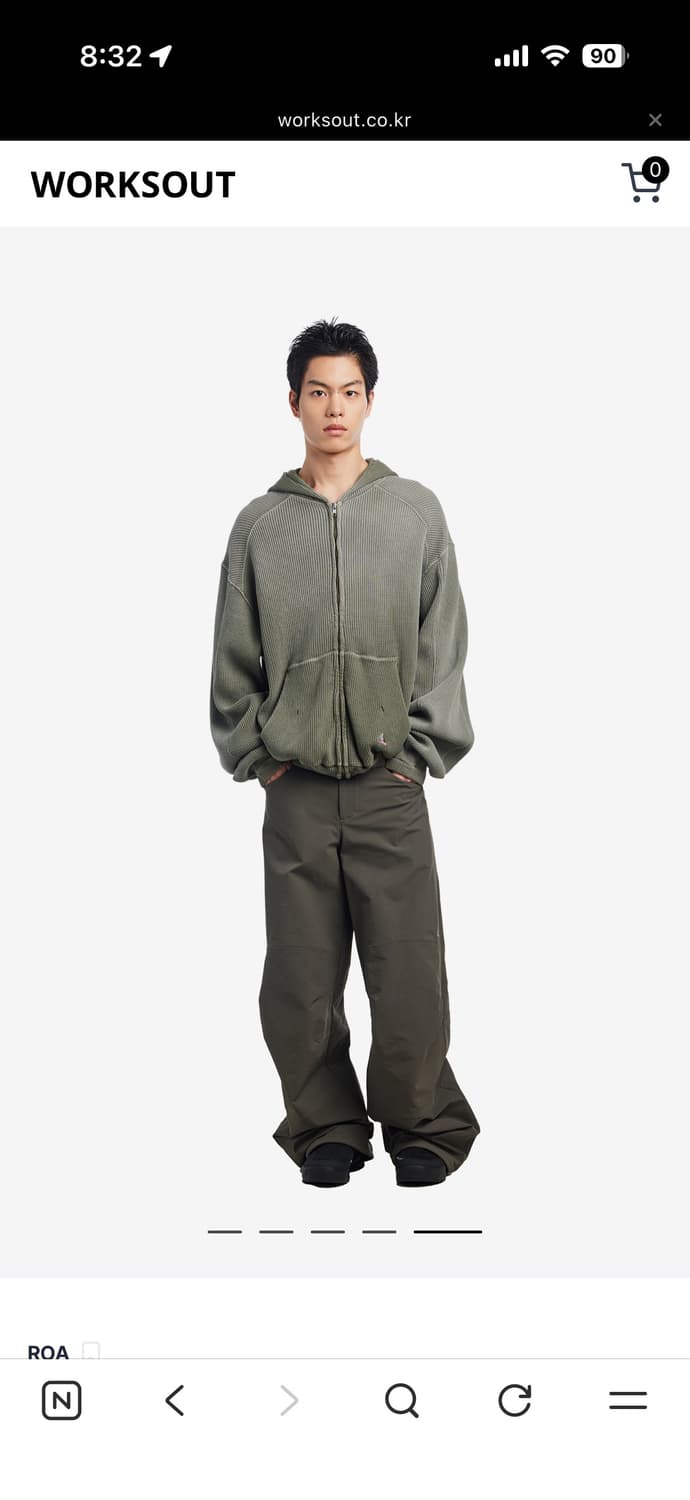 로아 BEE SUN FADED WAFFLE ZIP UP HOODIE  상품이미지6