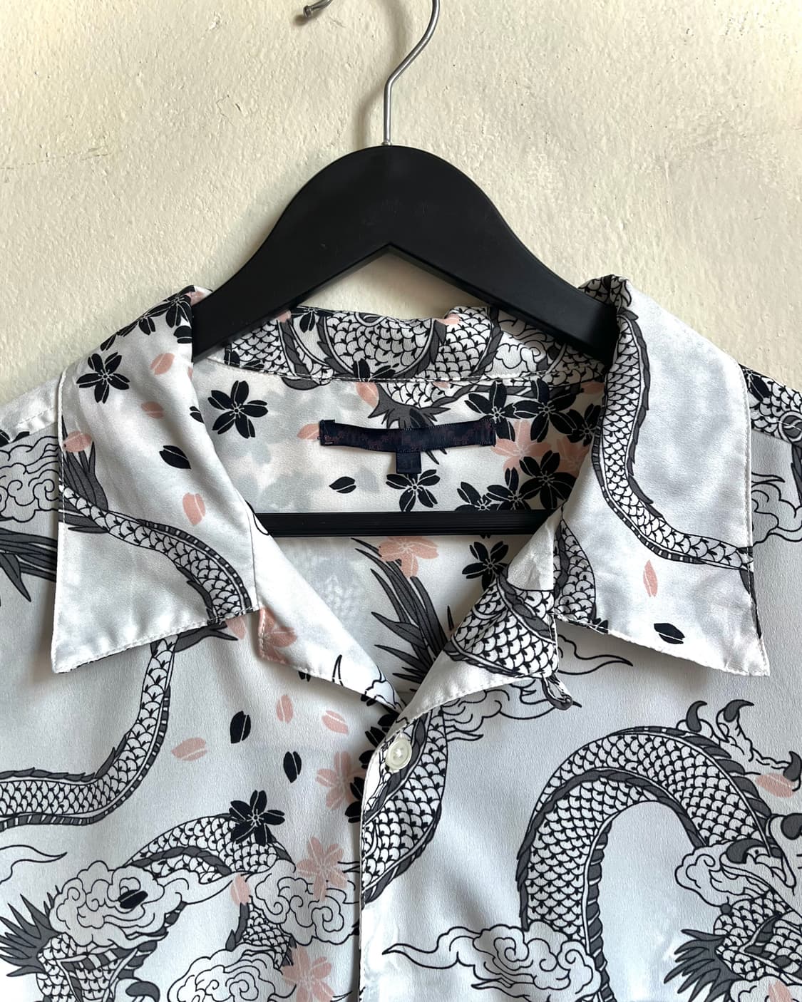JPN Vintage Dragon & Sakura Print Shirt 상품이미지5