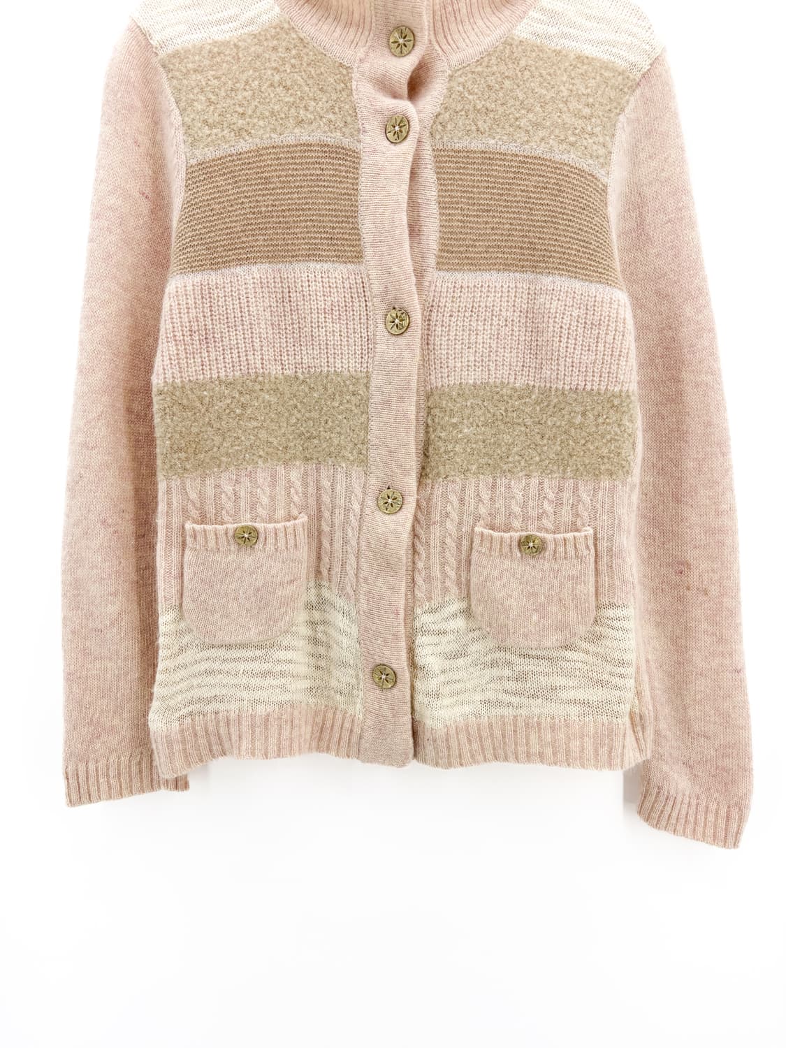 빈티지 파스텔 핑크 울&앙고라 니트 가디건 상품이미지5