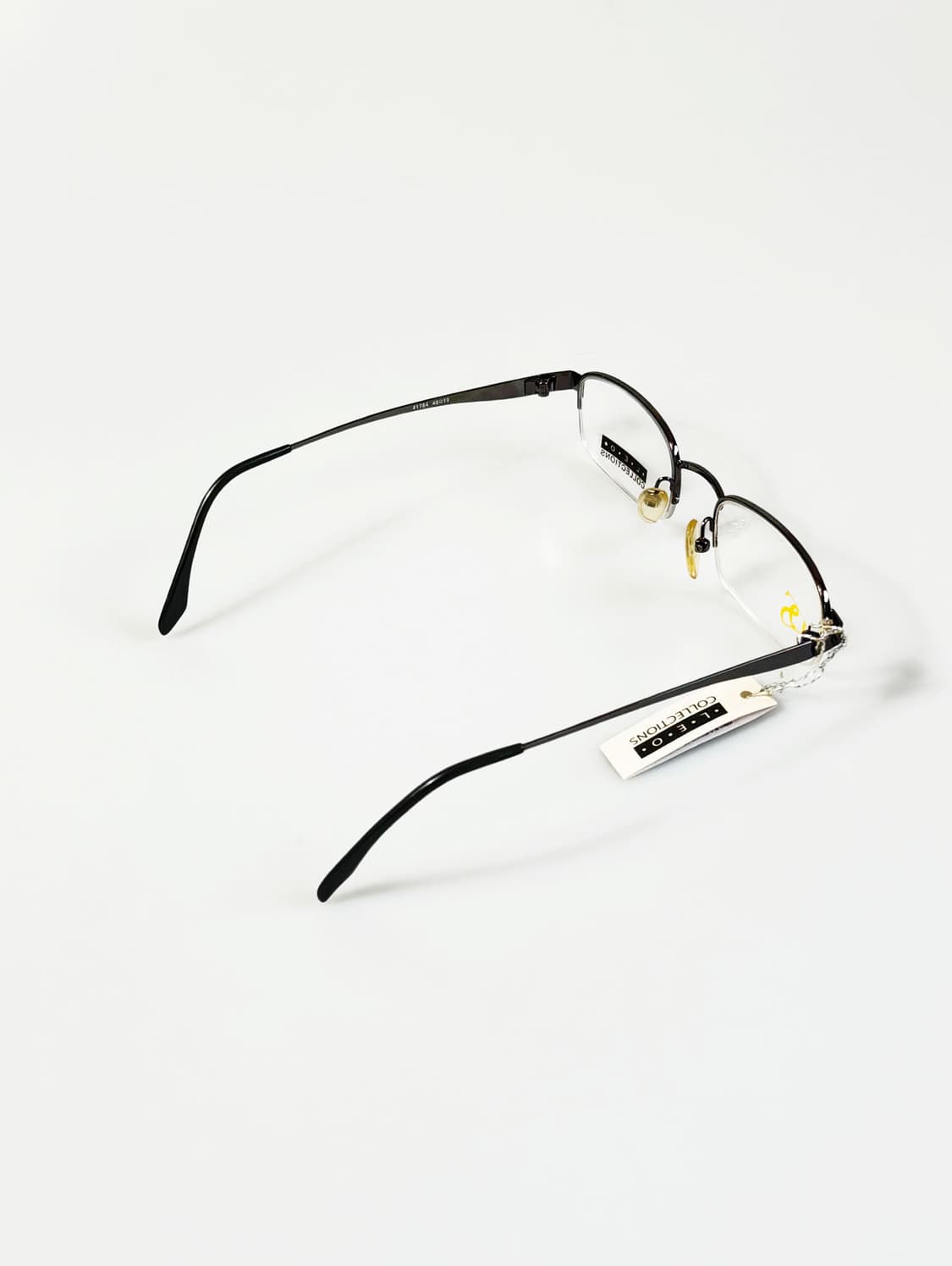 LEO COLLECTION 반무테 스퀘어 메탈 빈티지 안경 상품이미지4