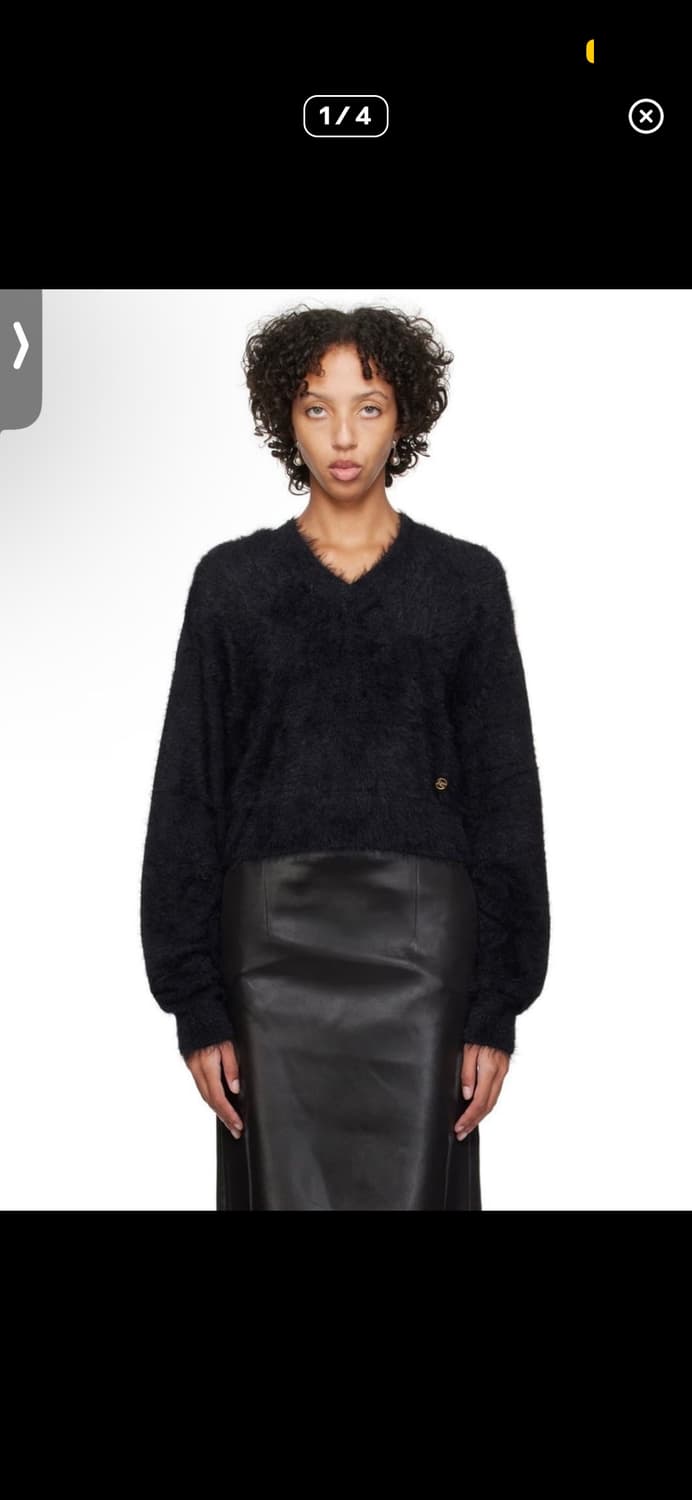 렉토 여성 블랙 크롭 니트 상품이미지1