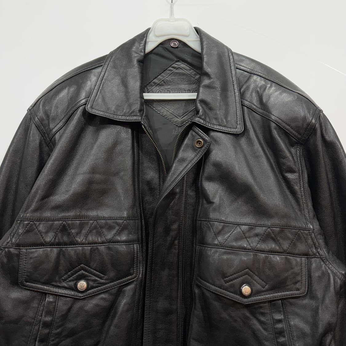 Vintage Black Leather Jacket 상품이미지2