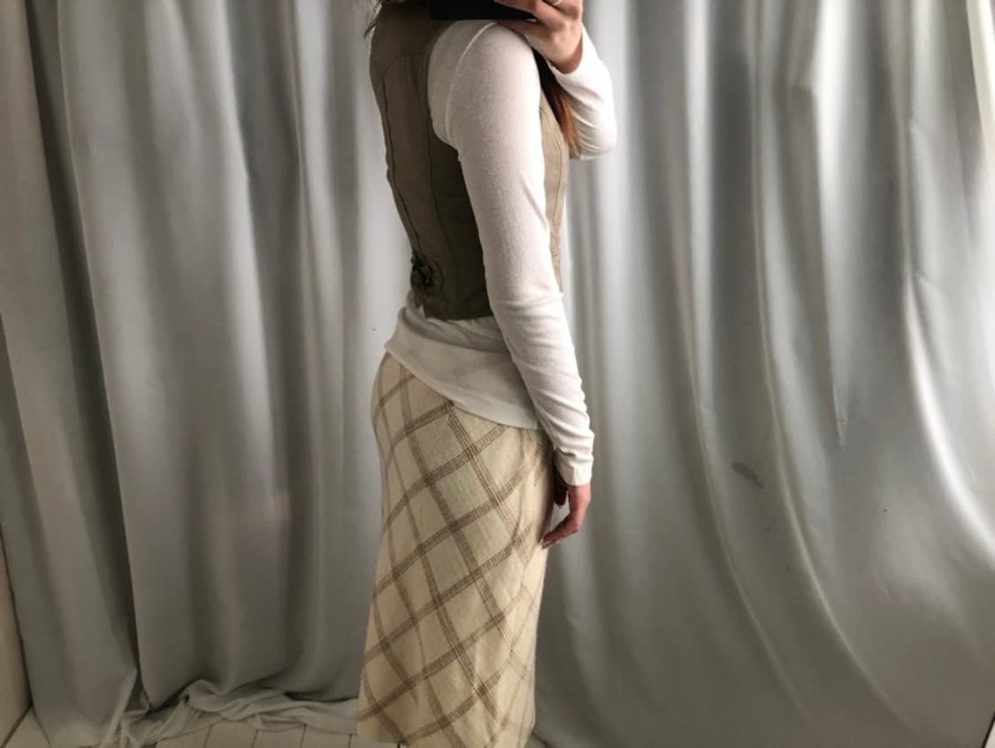 823. beige vintage vest  상품이미지7