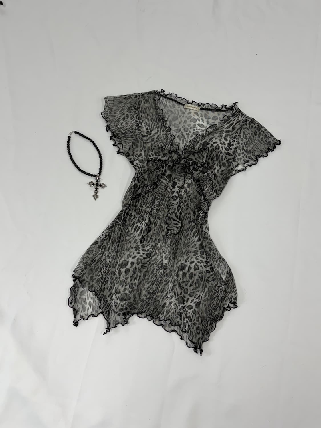 로맨틱고스 무채색 호피 프릴 다크페어리 3피스 세트🖤🧚 상품이미지5