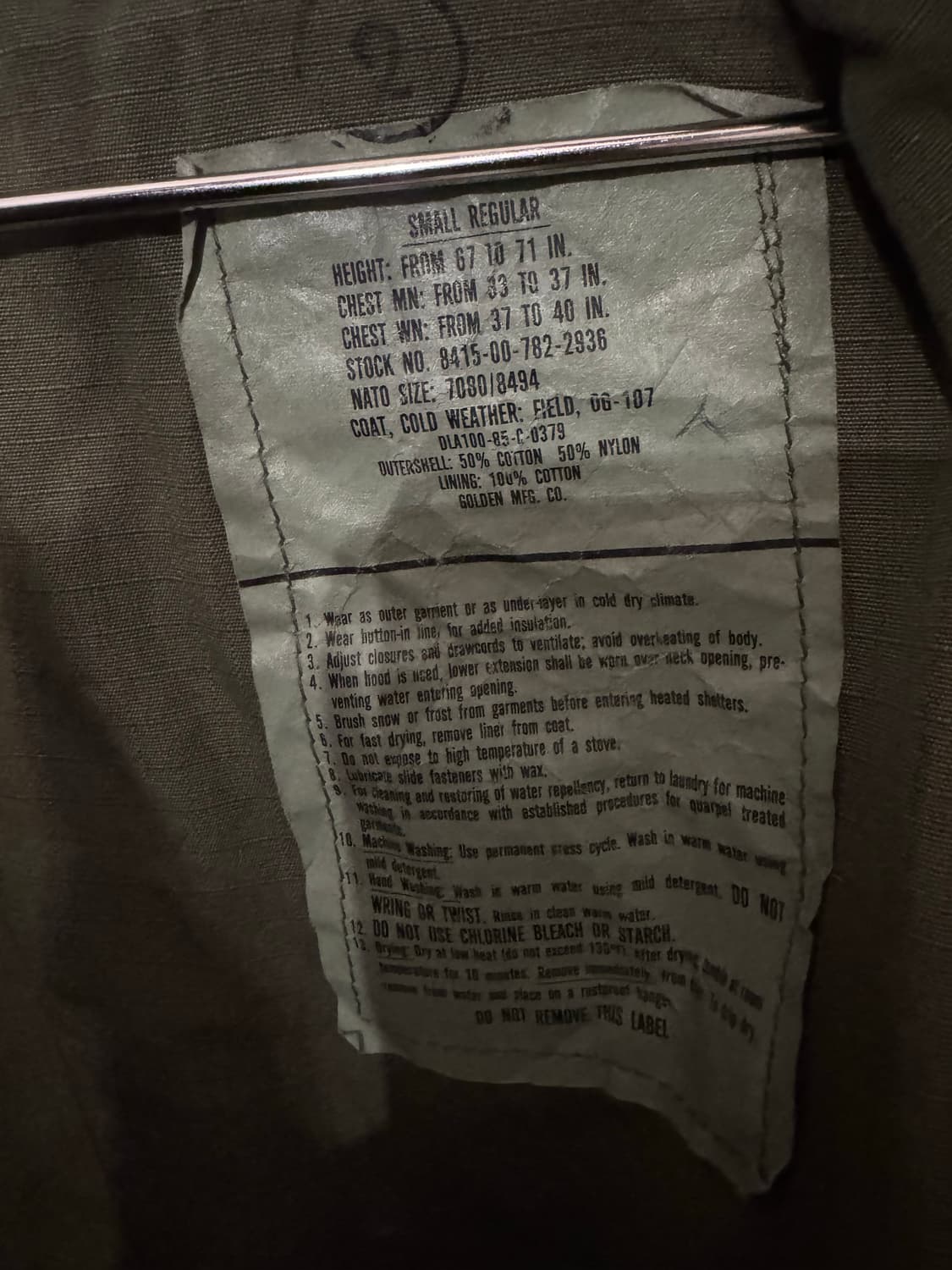 m65 2세대 오리지날 라이너 포함 S-R 상품이미지2