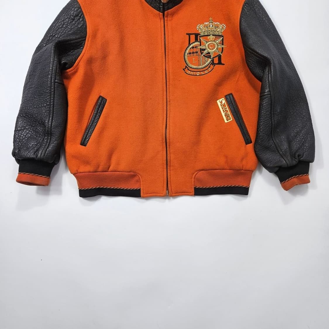 CHICLEE 빈티지 양가죽 바시티 자켓 L 상품이미지4