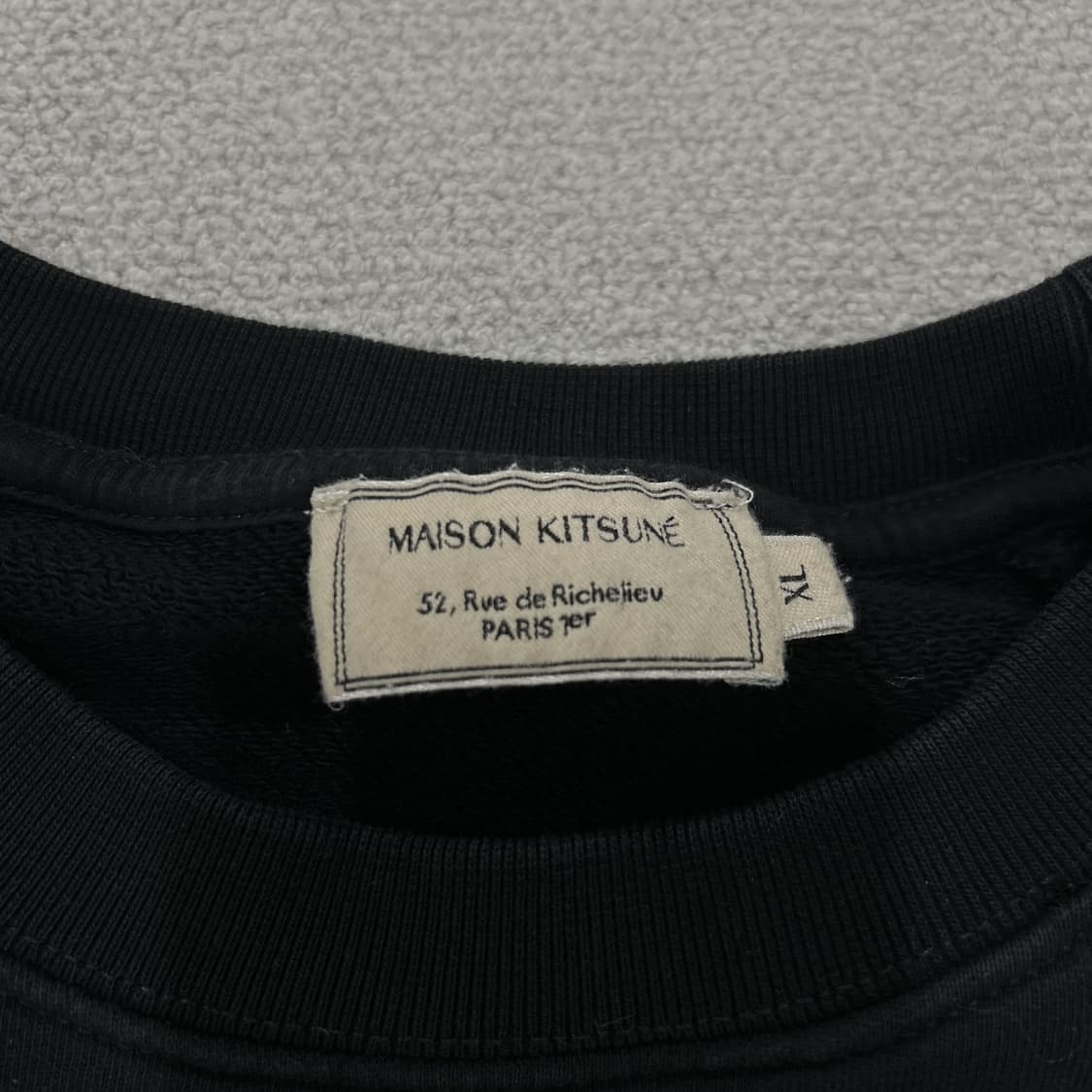 메종키츠네 폭스 패치 맨투맨 블랙 XL 상품이미지2