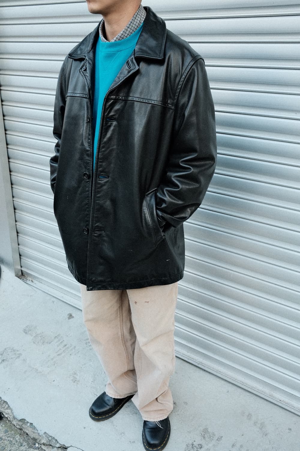 Old GAP Genuine Leather Car Coat L 상품이미지2