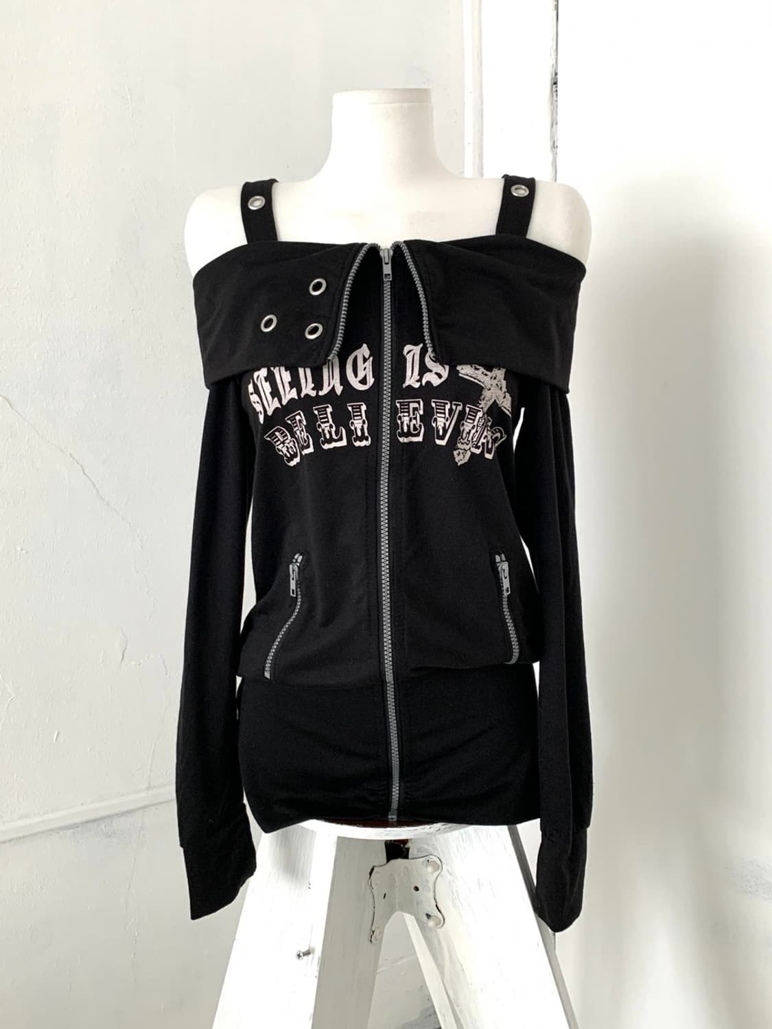 Punk off-shoulder mini dress 상품이미지1