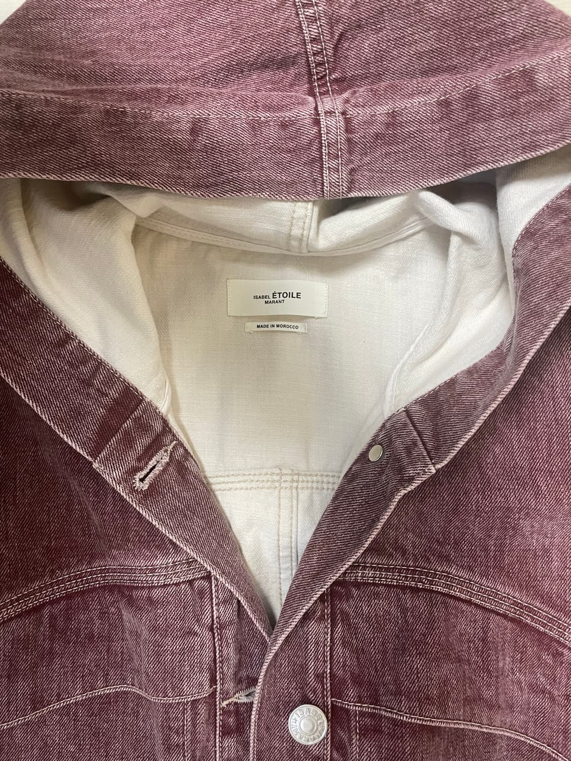 이자벨마랑 버건디컬러 데님 후드 자켓 상품이미지2