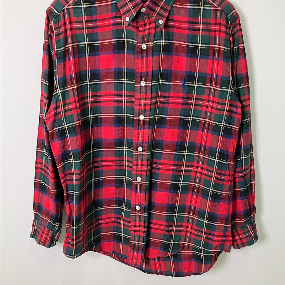 폴로 랄프로렌 레드 타탄 체크 셔츠 90 상품이미지5