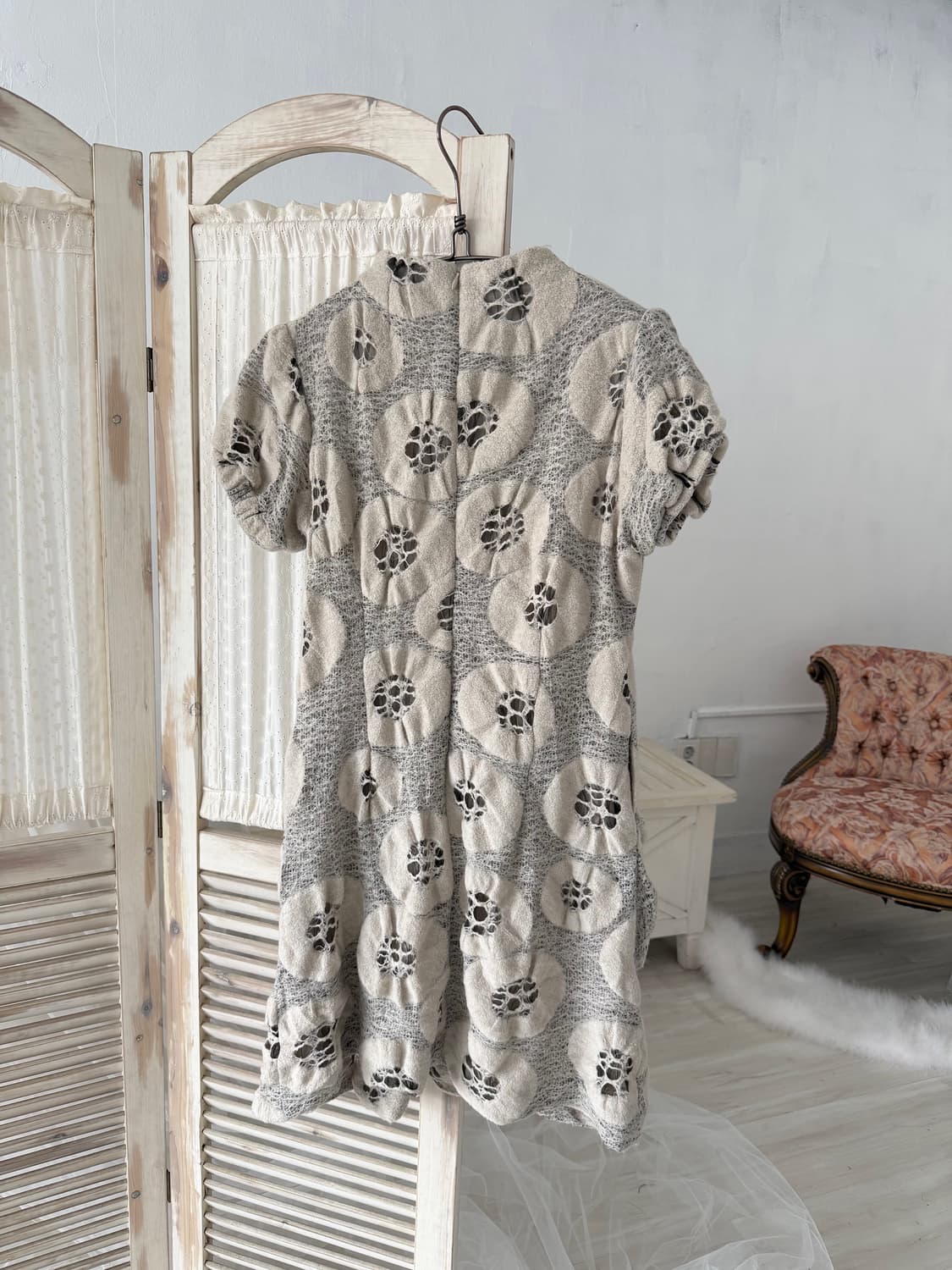 mute oatmeal unique pattern dress + dot  상품이미지2