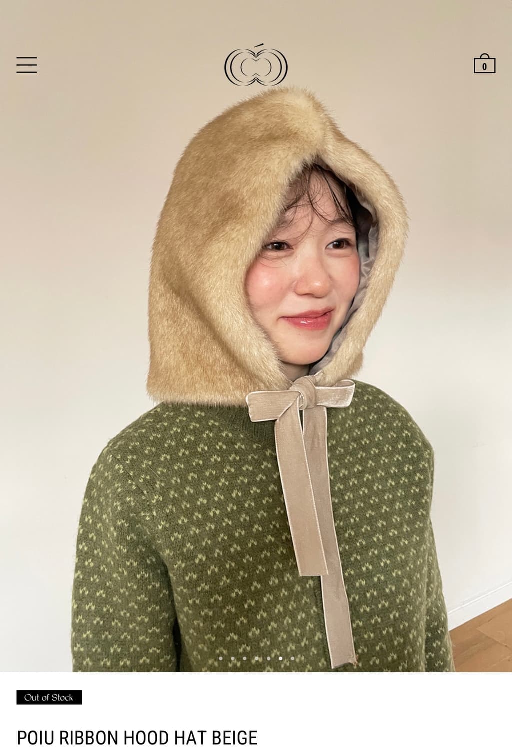 콜로신스 | POIU RIBBON HOOD HAT BEIGE 상품이미지2