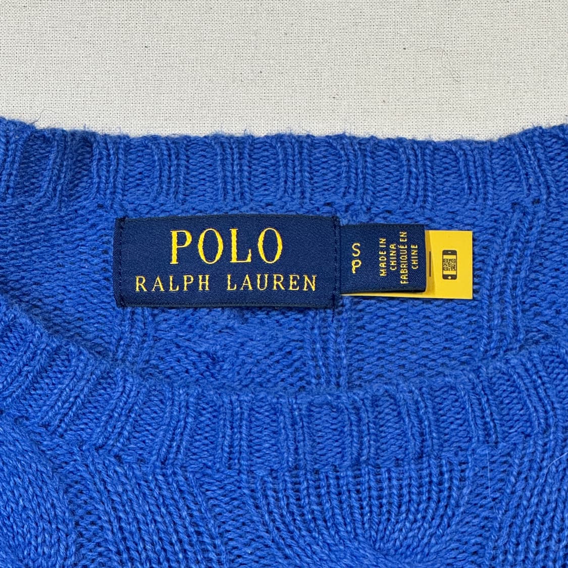 S) 폴로 랄프로렌 케이블 꽈배기 라운드넥 니트 신형 큐알탭 상품이미지7
