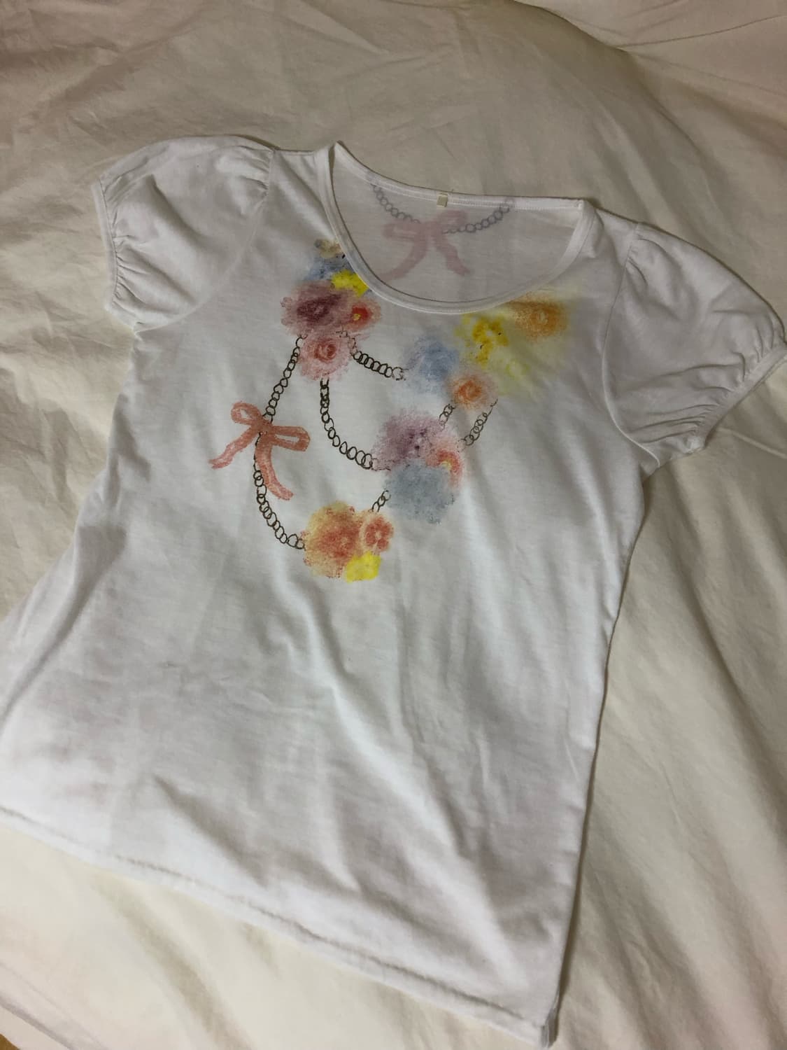 플라워 리본 반팔티셔츠 상품이미지1