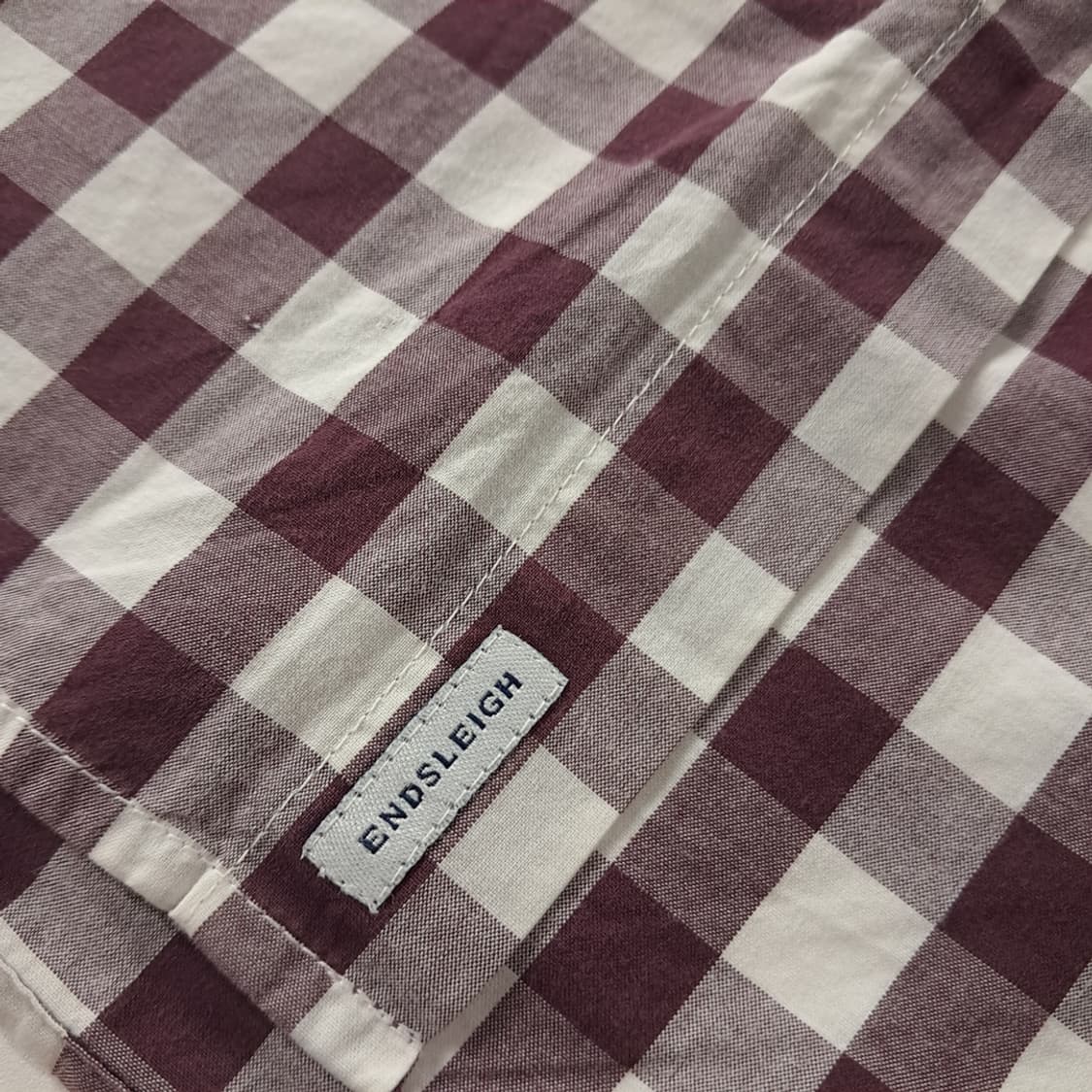 CK345 M 바버 테일러드핏 버건디 깅엄체크 셔츠 남방 상품이미지5