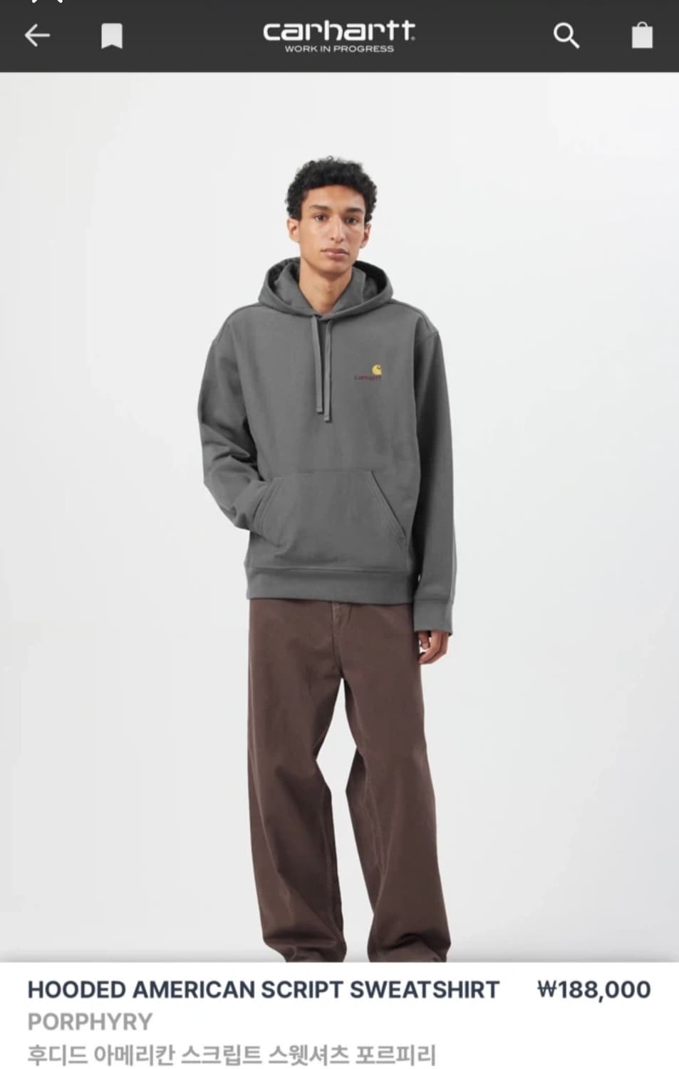 칼하트WIP 후드 M사이즈 상품이미지6