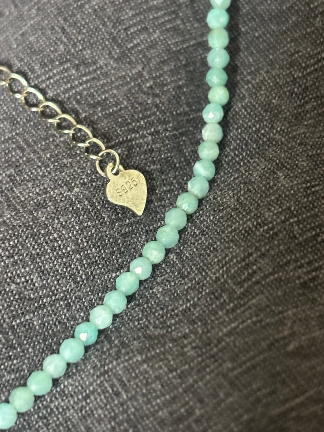 은925 로즈쿼츠 원석 하트 팬던트 목걸이 상품이미지2