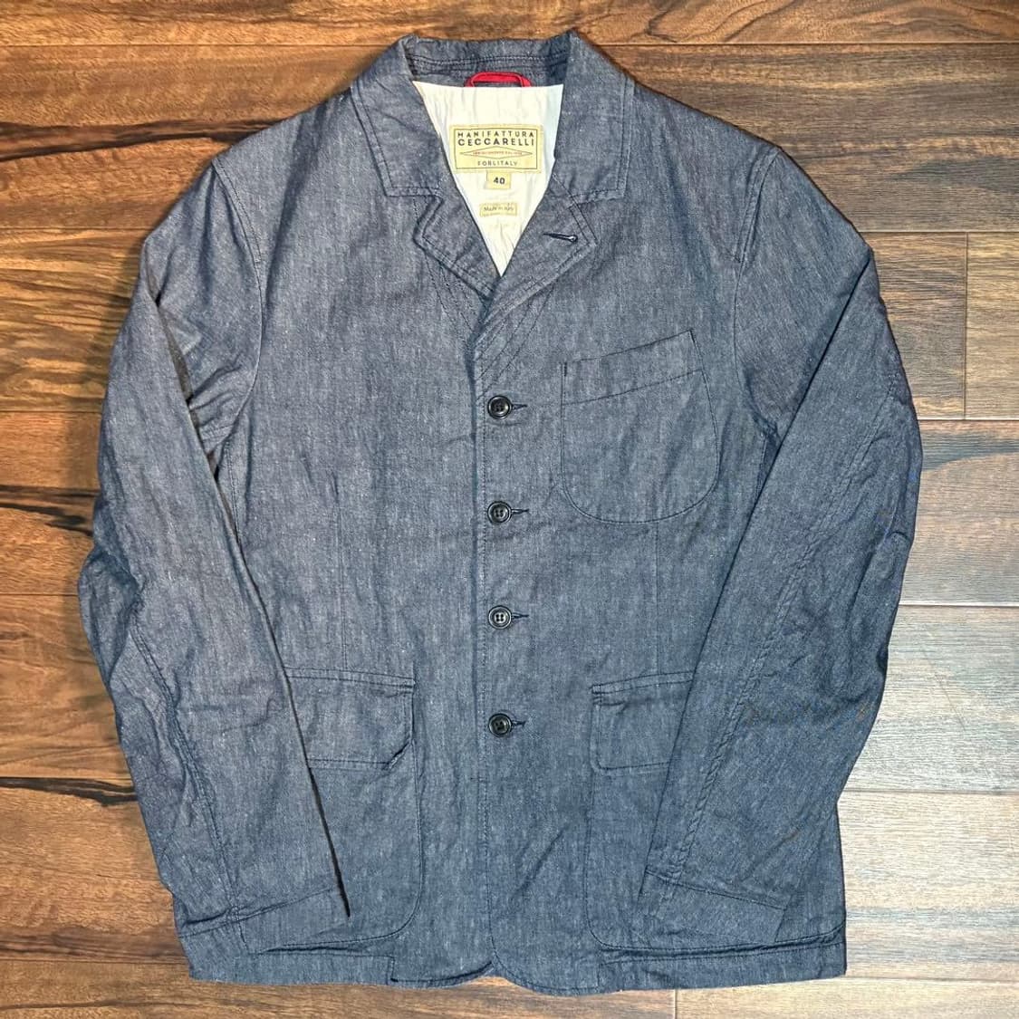 [40] 마니팟츄라 체커렐리 컨츄리 자켓 필슨 Italy 인디고 상품이미지1