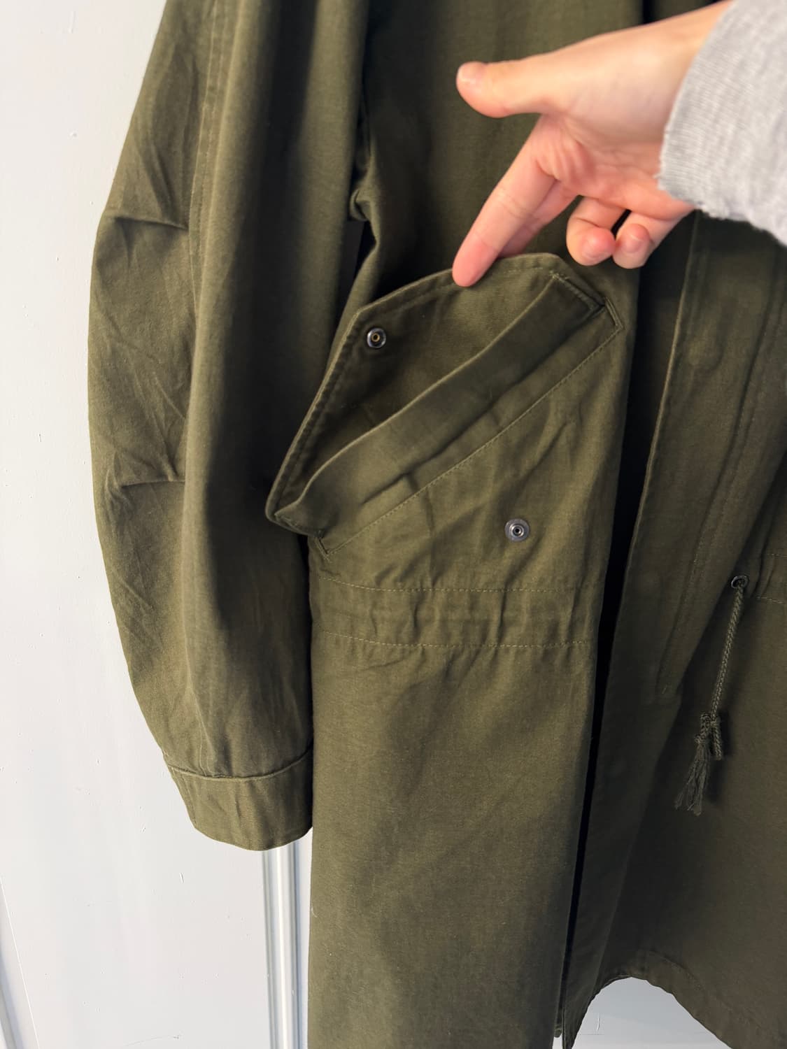 일본빈티지 피쉬테일 카키 야상 상품이미지7