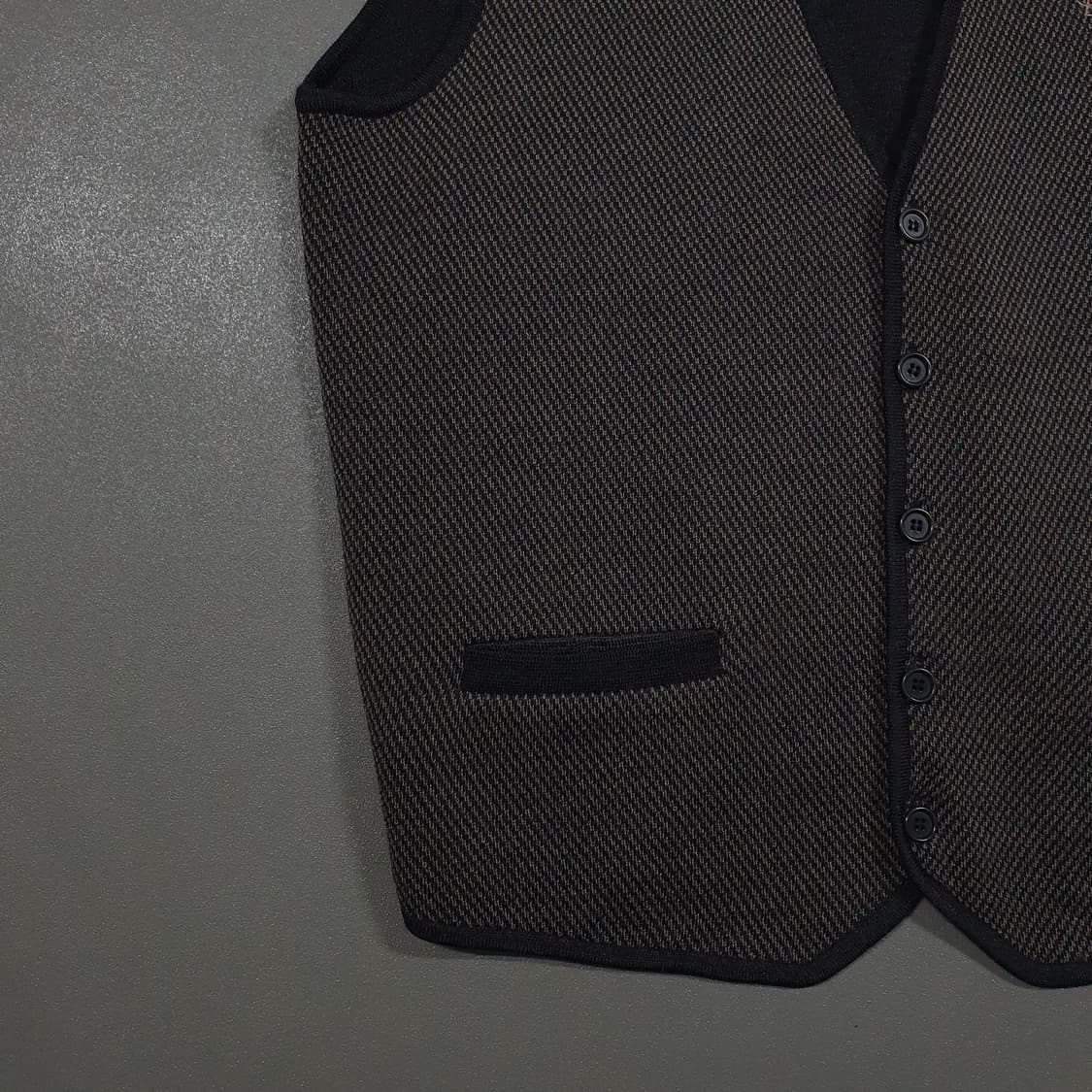 XL (105) YSL 입생로랑 헤링본 포켓 울 니트 베스트 조끼 스웨터 상품이미지2