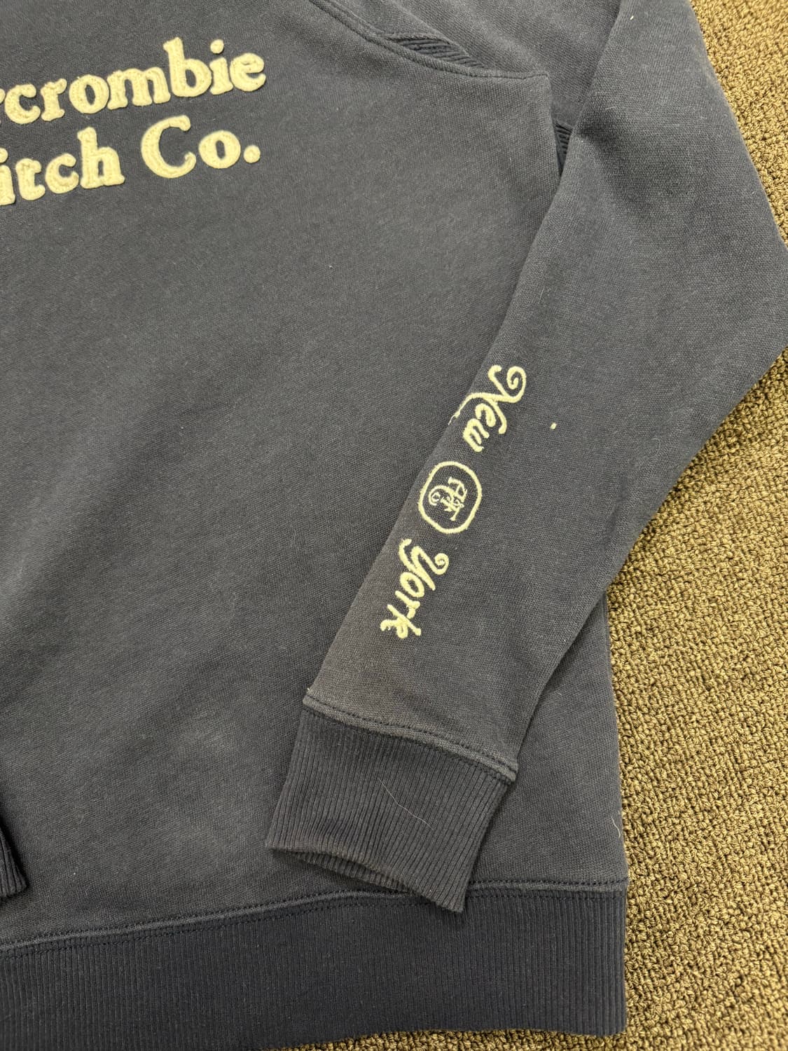 S)아베크롬비 빈티지 패치 자수 네이비 스웻셔츠 상품이미지3