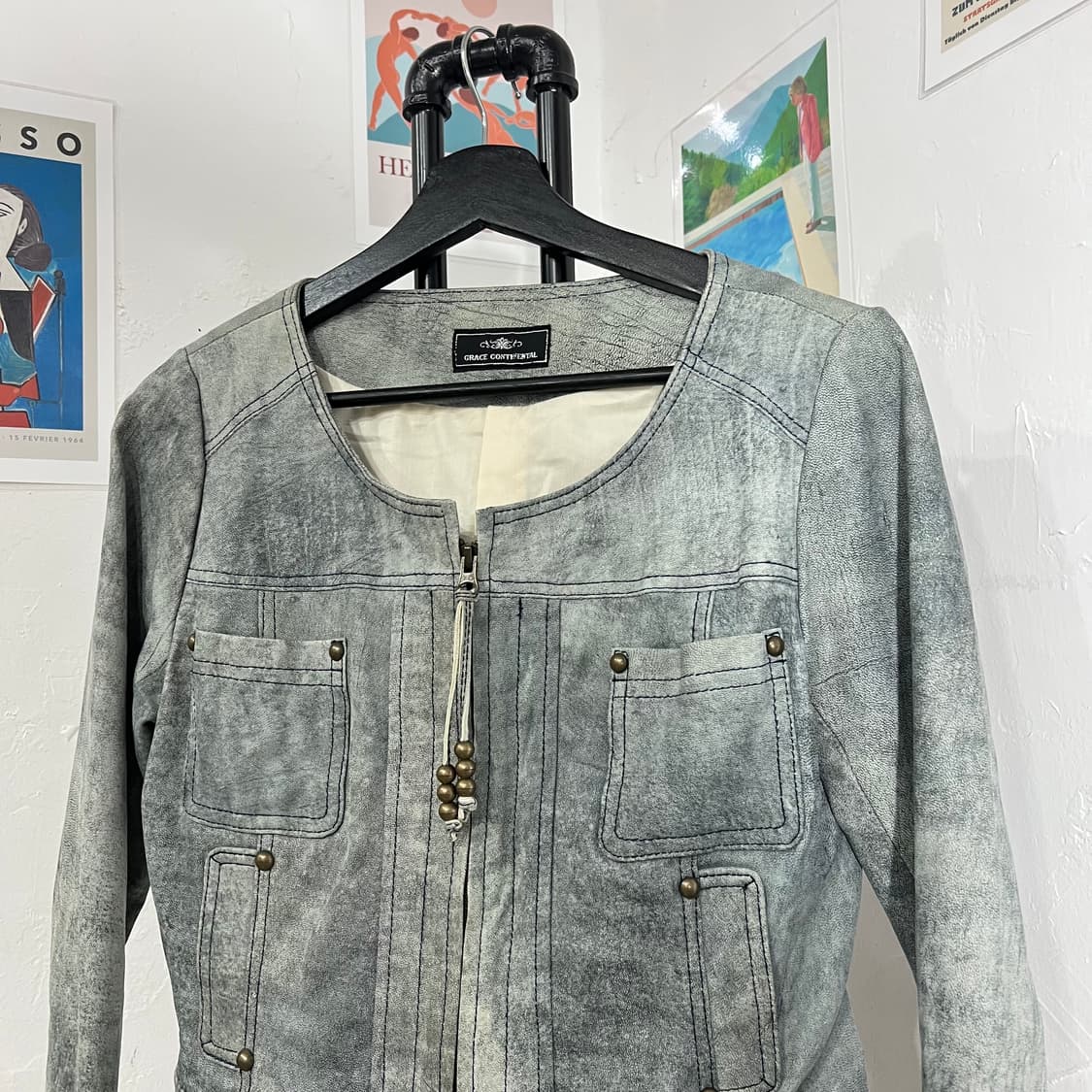 양가죽 워싱 투웨이 자켓 상품이미지4