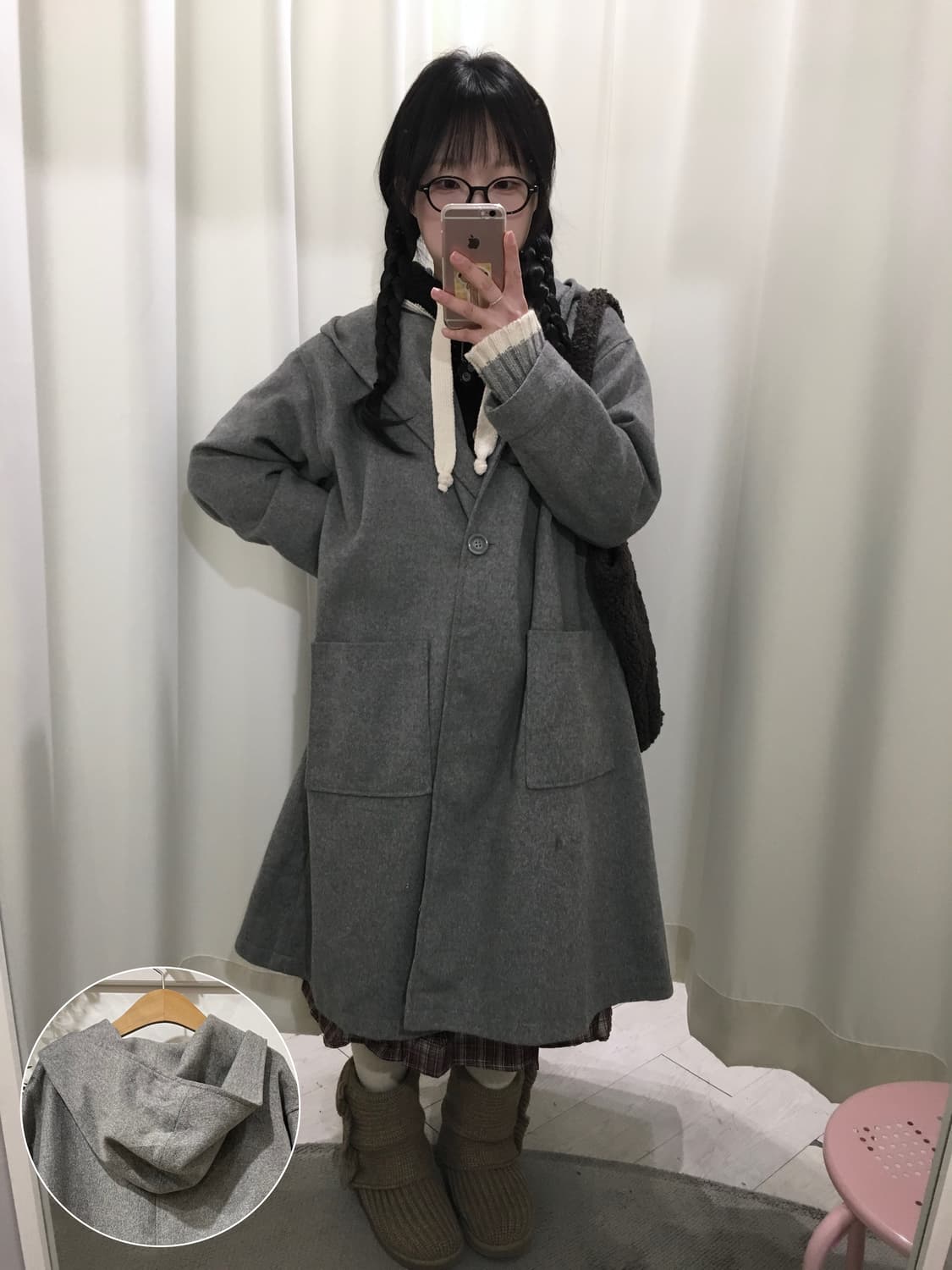 오버핏 후드 코트 상품이미지1